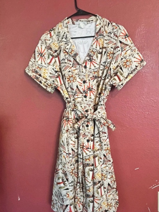 Eva Rose Dresses & Skirts - Tarot card print Tie-Waist Short Sleeve Dress